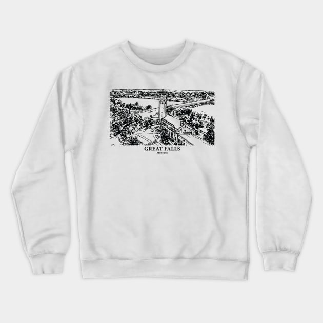 Great Falls - Montana Crewneck Sweatshirt by Lakeric